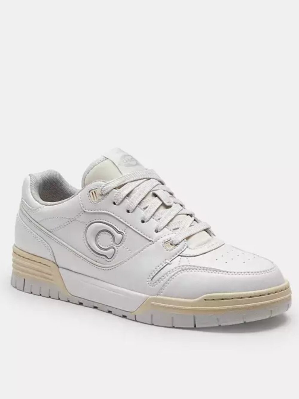 Coach SoHo Women's Optic White Leather Lace-Up Casual Sneakers Size: 6.5